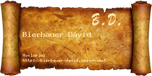 Bierbauer Dávid névjegykártya
